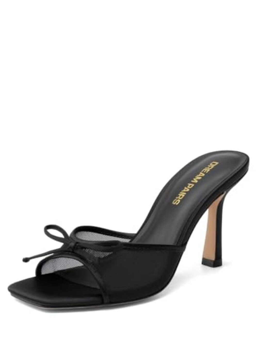 DREAM PAIRS Women's Mesh Bow Stiletto Heels Dressy Sandals